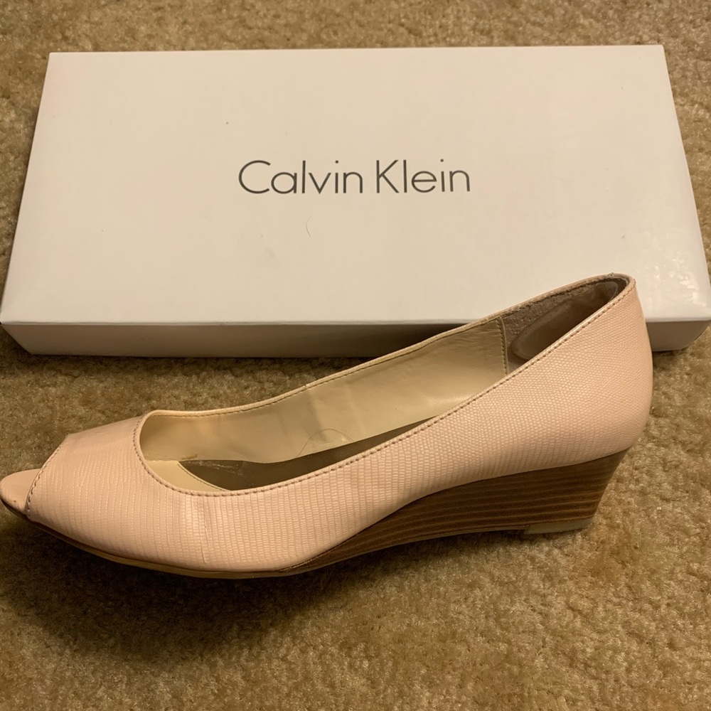 Calvin Klein peeptoe wedge